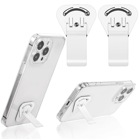 AOZUO 2pcs Ultra-Thin Phone Kickstand, Adjustable Phone Holder Stand Vertical/Horizontal Rotatable Phone Holder Universal Phone Kickstand Attachment for Desk Compatible with Most Phone Tablet(White)