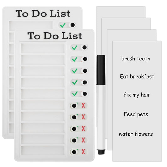 TIESOME 2 PCS Chore Chart for Kids to Do List, Sliding Chore Chart Daily Checklist Board with 4 Detachable Cardstock for Home Routine Planning Develop self-Discipline Habit Tracker