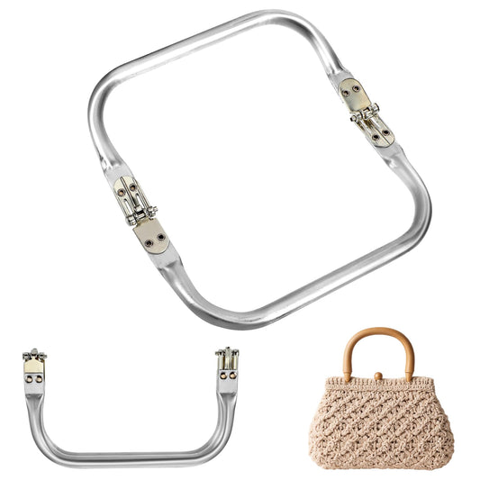 HJZHII Pack of 2, 2 Sizes Pocket Frame Clasps, 16 cm, 20 cm, Aluminium Wallet Frame, Inner Clasp, Tubular, Square, Composite Frame, Spare Bags, Bag Bracket, Rectangular