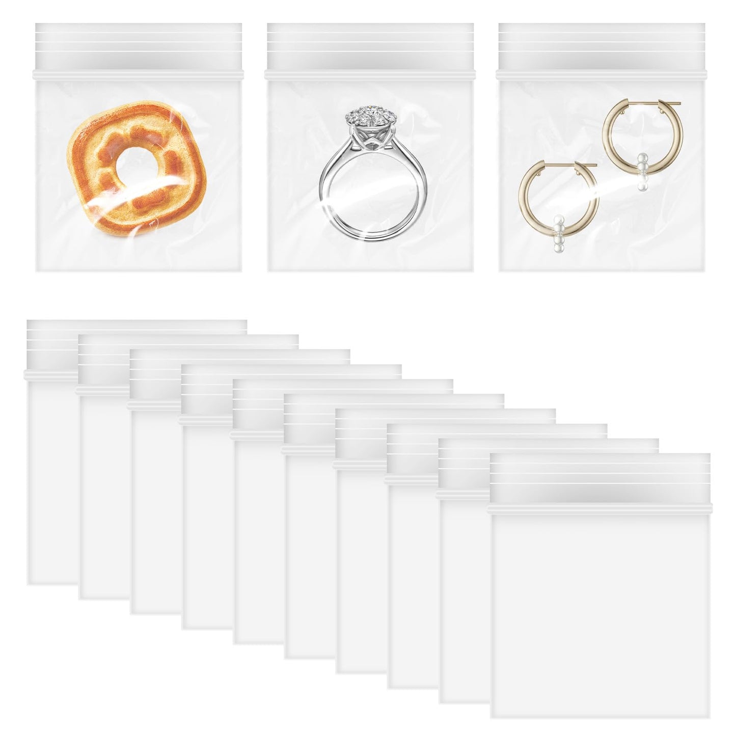 Giantree 200 Pieces 1.57 x 2.52in'' Plastic Zip Bags, 2 mil Jewelry Bags, Mini Zip Bags, Clear Small Pill Bag Resealable Zip Bag for Travel Small Business Storage Candy Bags (1.57 x 2.52in'')