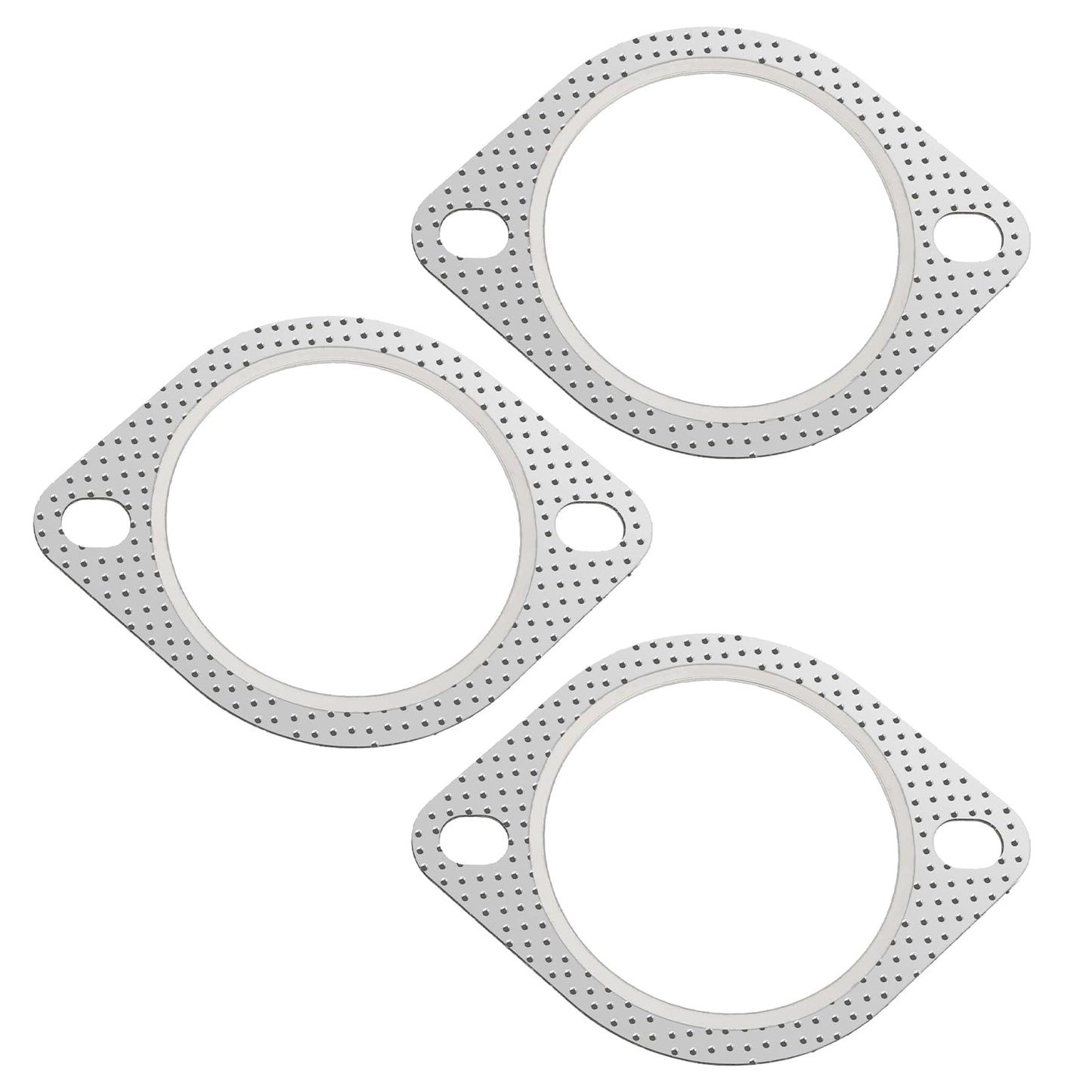 Jeffdad 3 Pcs Car Exhaust Gasket, Ultra Seal 2-Bolt Exhaust Flange Gasket Standard Exhaust Gasket, Gasket Car Accessories Made of High Temp Gasket Material(3in)