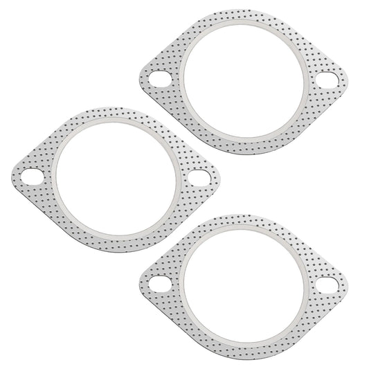 Jeffdad 3 Pcs Car Exhaust Gasket, Ultra Seal 2-Bolt Exhaust Flange Gasket Standard Exhaust Gasket, Gasket Car Accessories Made of High Temp Gasket Material(3in)