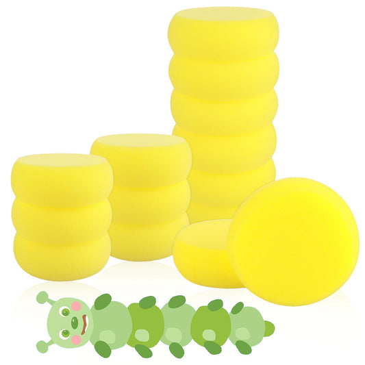 Jeffdad 12pcs 3 Inch Round Painting Sponges Paint Sponge Artist Sponges Watercolors Sponges for Art & Craft Pottery Clay Cleaning Ceramics Wall