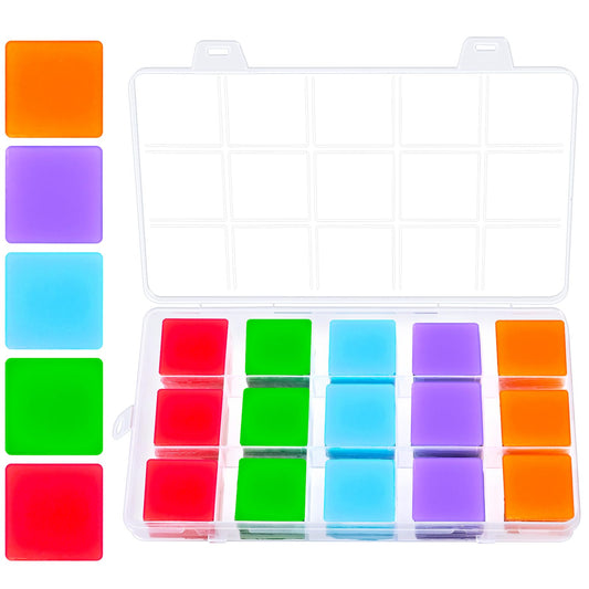 Amaxiu Diamond Paint Glue Clays with Storage Box, 120pcs 5 Colors Diamond Paint Accessories Embroidery Drilling Mud DIY Painting Wax Tool Set, 2.5 x 2.5cm(Red, Green, Orange, Blue, Purple)