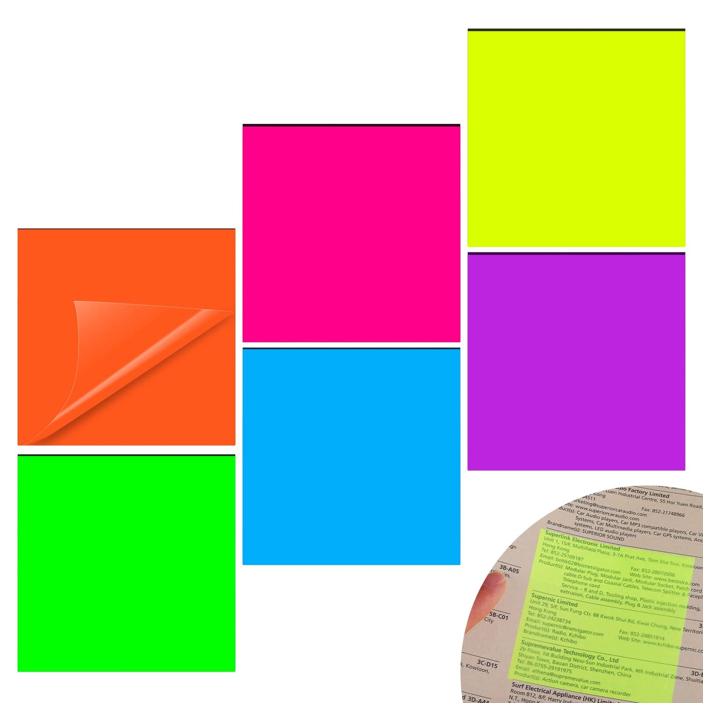cobee Transparent Sticky Notes, 300 Sheets Waterproof Memo Pad Colorful Self Stick Notes Clear Self Sticky Notepad for Reading Studying Home Office