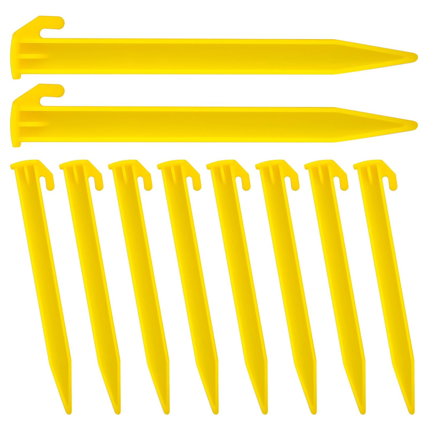 Molain 10 Pack Plastic Tent Stakes, 6-Inch Heavy Duty Beach Tent Pegs Reusable Canopy Stakes for Camping Gardening Backpacking Tent Pegs Spike Hook for Outdoor Garden Decorations Lawn Tarp Sand Stake