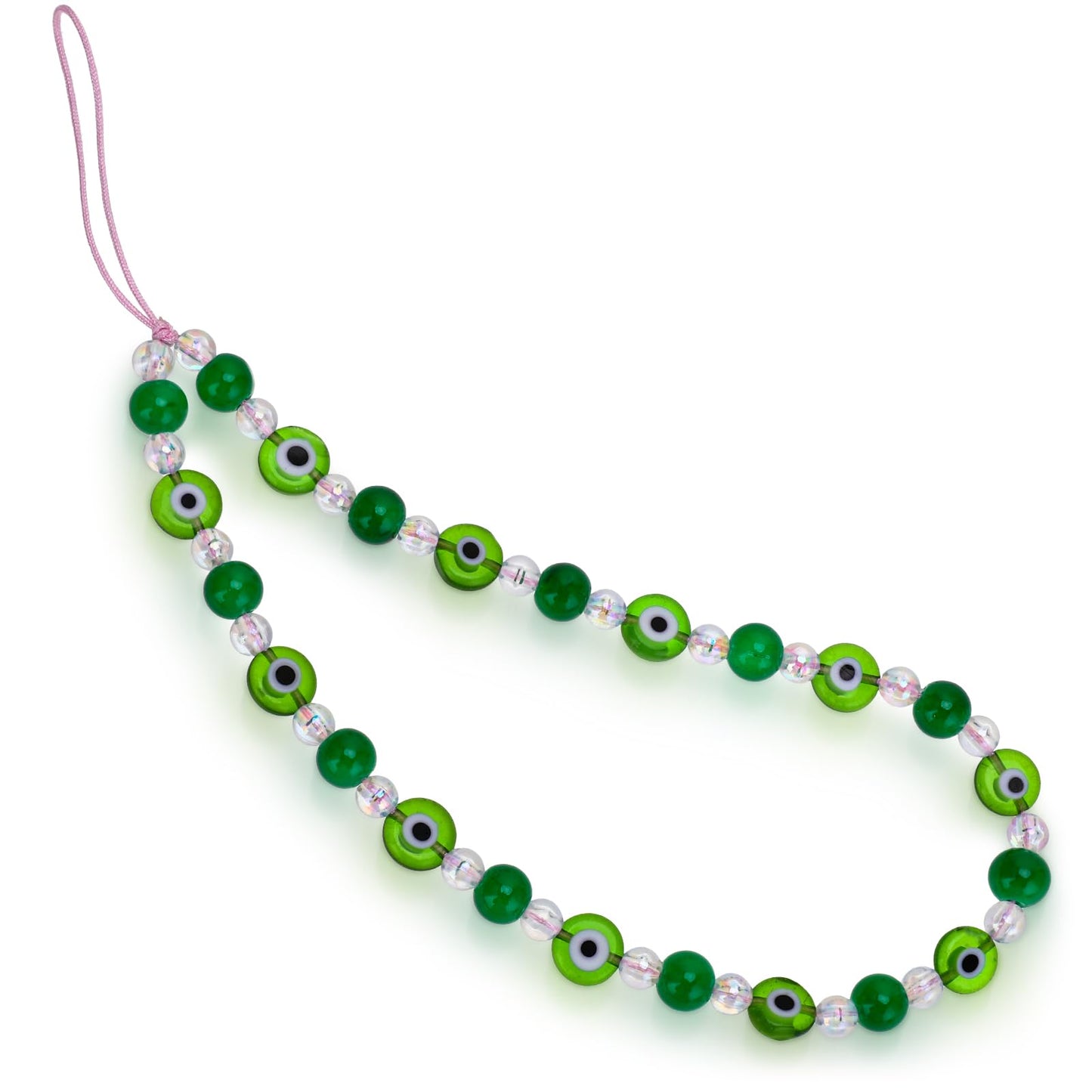 simarro Evil Eye Phone Charm, Green Glass Devil Eye Beaded Phone Lanyard Wrist Strap Mobile Phone Chain Strap Keychain for Men Women Cell Phone String Strap