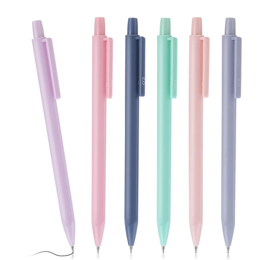 Bewudy 6PCS Pastel Mechanical Pencil Set, Cute Mechanical Pencils 0.5mm Aesthetic Pencils Retractable Artist Pencil for Writing, Sketching, Drawing Office School Supplies(SET1)