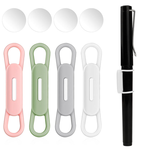 Jeffdad Magnetic Pen Pencil Holder, 4 Pcs Silicone Adjustable Pen Holder for Desk for Desk, Refrigerator, Whiteboards, Office Desk Accessories Pen Holder(Multicolor)