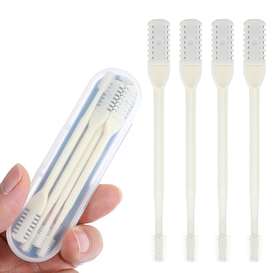 Andibro 4Pcs 2-in-1 Nasal Hair Cutter, Double Sided Nose Hair Knife 360° Rotating Nose Hair Trimmer Manual Nose Hair Trimmer Nostril Hair Remover Tool for Women Men