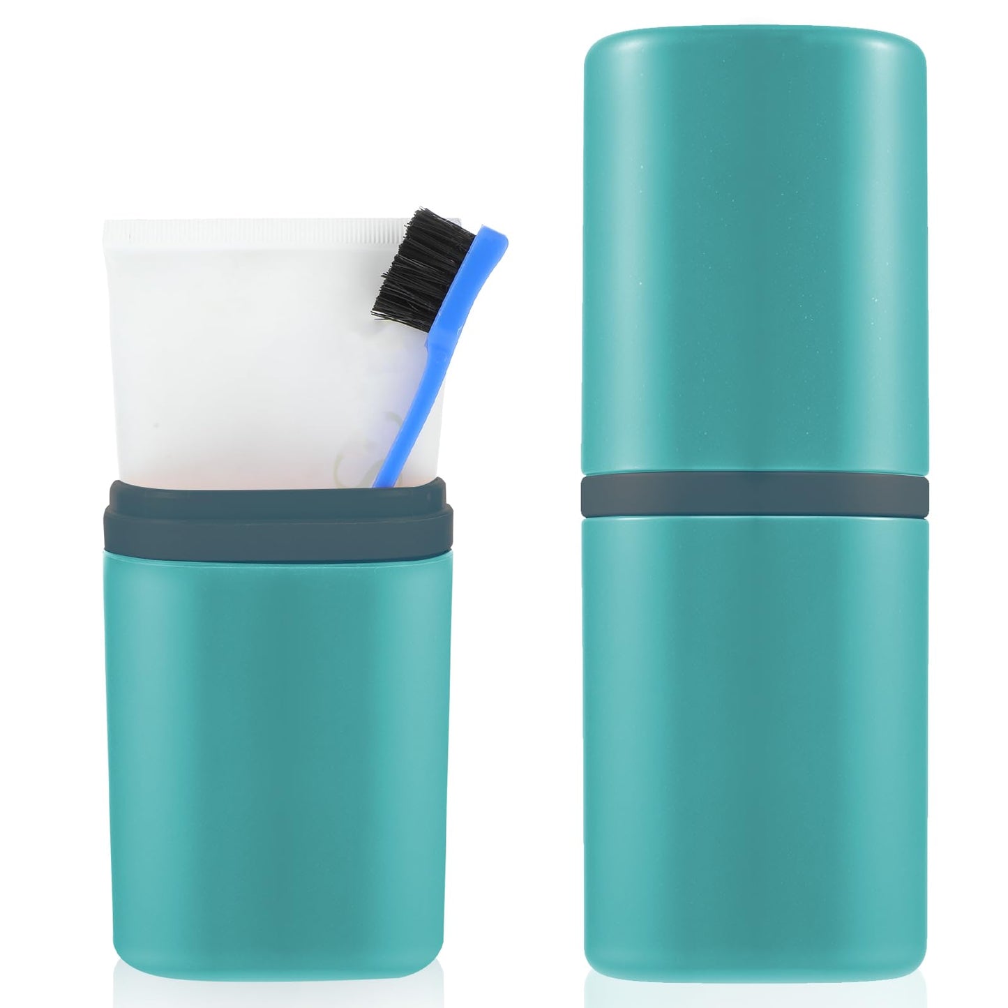 cobee Travel Toothbrush Cup Case, Portable Plastic Toothbrush Holder with Cover Multi-Function Toothbrush Storage Containers for Bathroom, Home, Camping, Business Trip(Light Blue)