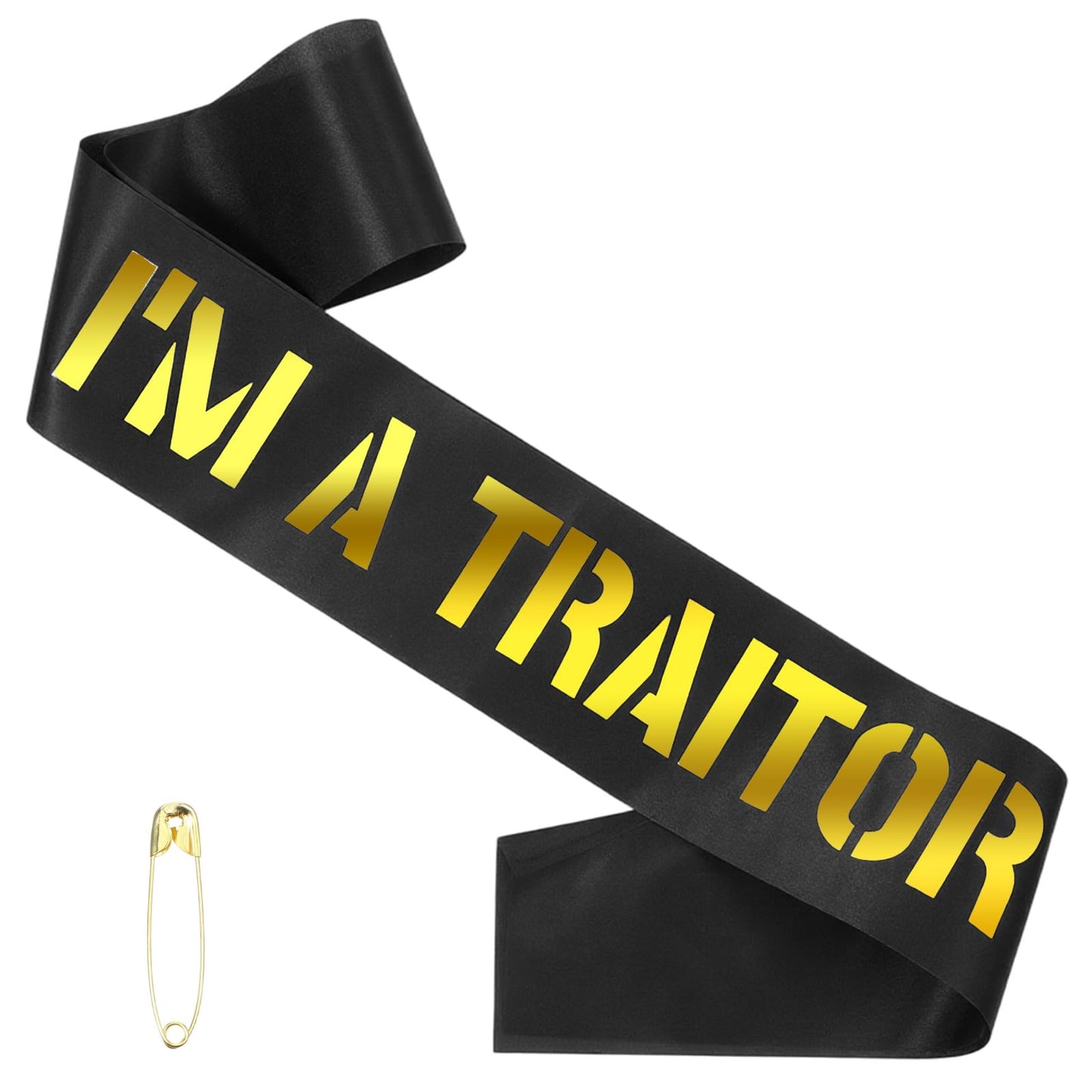 Molain I'M A TRAITOR Sash with Gold Foil - Funny Black Going Away Party Decorations Later Traitor Retirement Sash for Coworker Moving Away Job Change Later Relocating Party Sashes for Women Men(Black)
