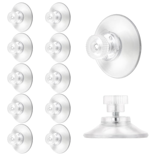 Giantree 8 Pcs Suction Cups, 30mm Clear Suction Pads Plastic Sucker Pads with Metal Screw Nut Suction Holder for Glass Mirror Window Wall Door Table Top and Other Smooth Flat