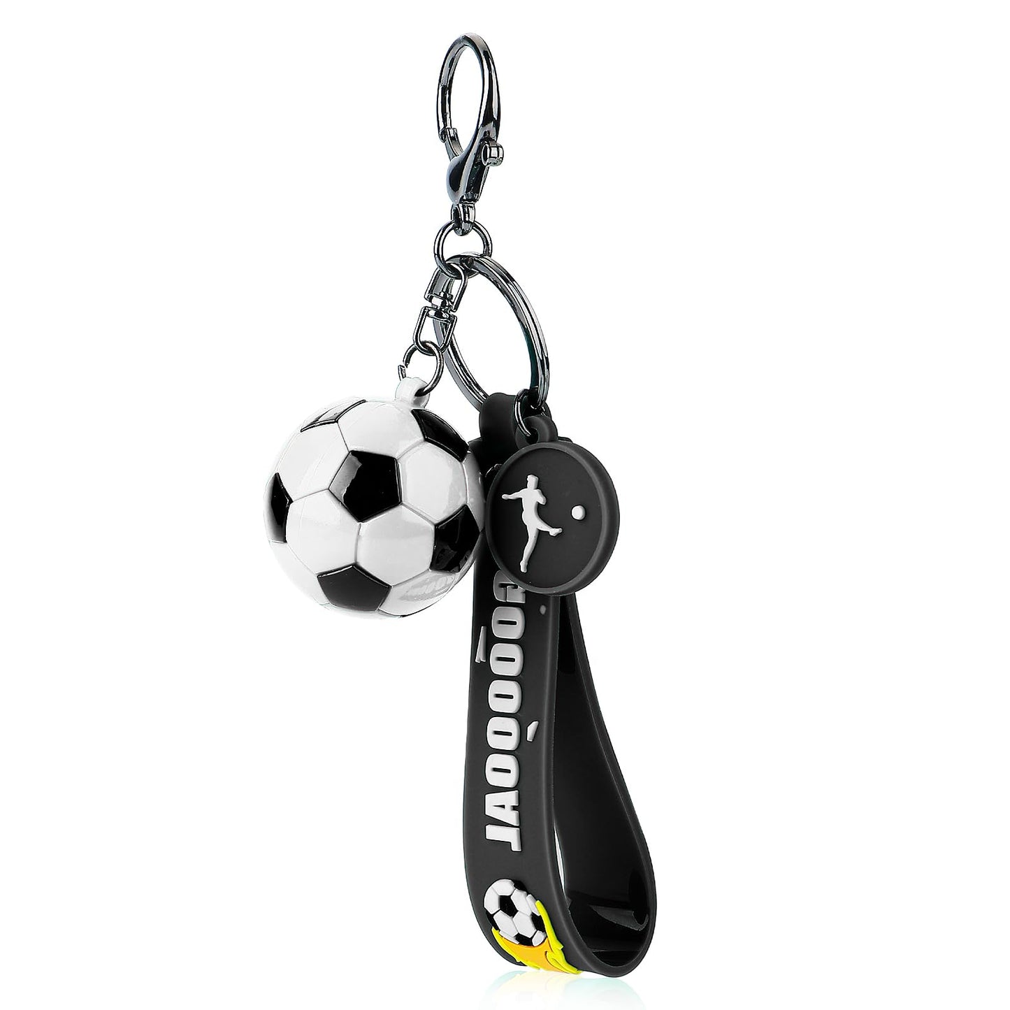 Amaxiu Soccer Keychain, Mini Soccer Design Keychain Football Game Key chain Gift Silicone Sports Key Rings Soccer Fans Cute Keyring for Boys Girls