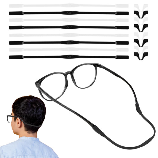 Amaxiu 8 Pack Kids Eyeglasses Straps 8 Pair Ear Grip Hooks, Silicone Elastic Anti Slip Sunglasses Holder Glass String Strap(A)