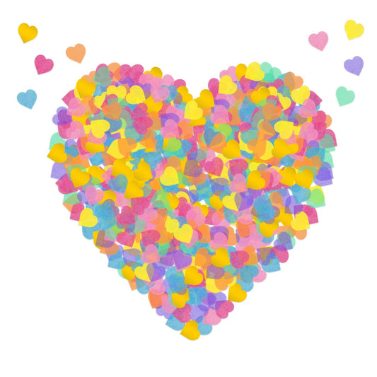 Molain 6000Pcs Party Paper Confetti, 2.5cm Table Confetti Glitter Heart Shape Tissue Confetti for Wedding Valentine's Day Birthday Balloon Decorations(Multicolour) (525153)