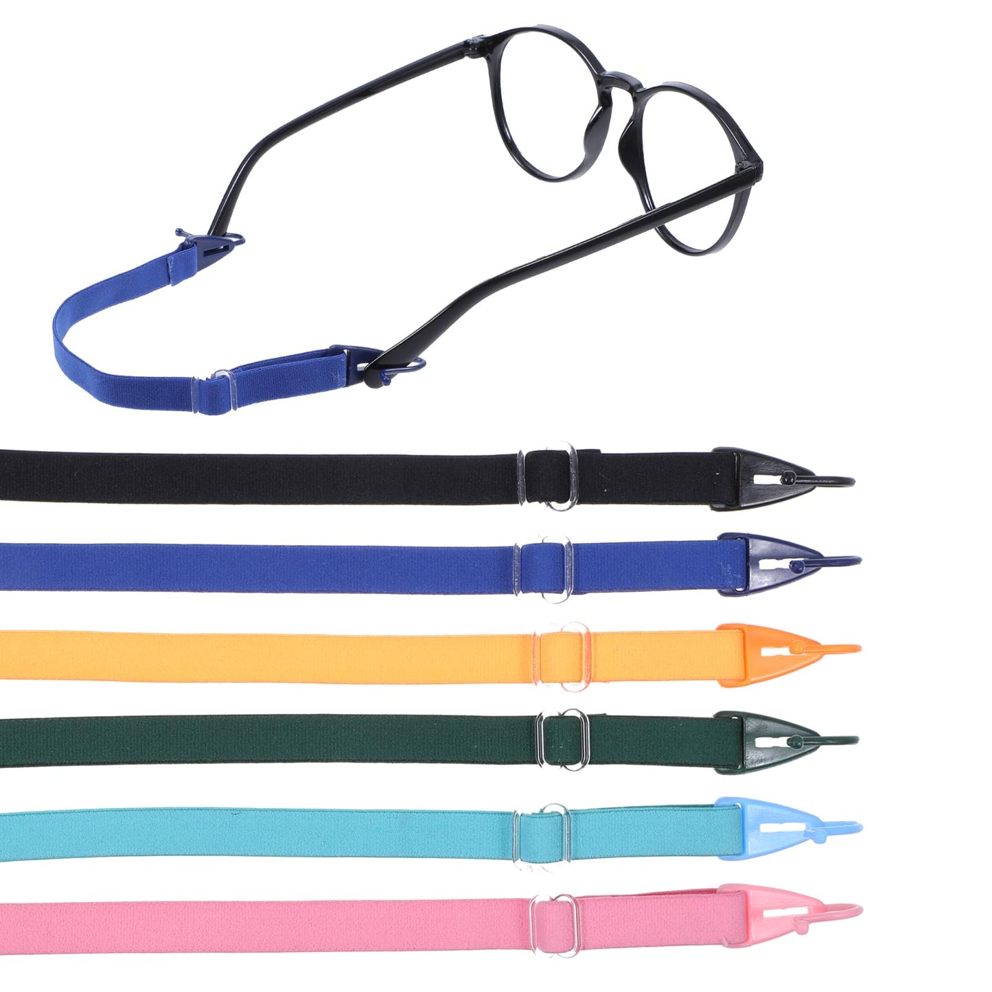 Yuanchu 6pcs Adjustable Sports Glasses Straps, Children Anti-slip Elastic Straps for Glasses Holder for Boys Girls Sports Glasses Sunglasses Reading Glasses, multicoloured, 16 cm