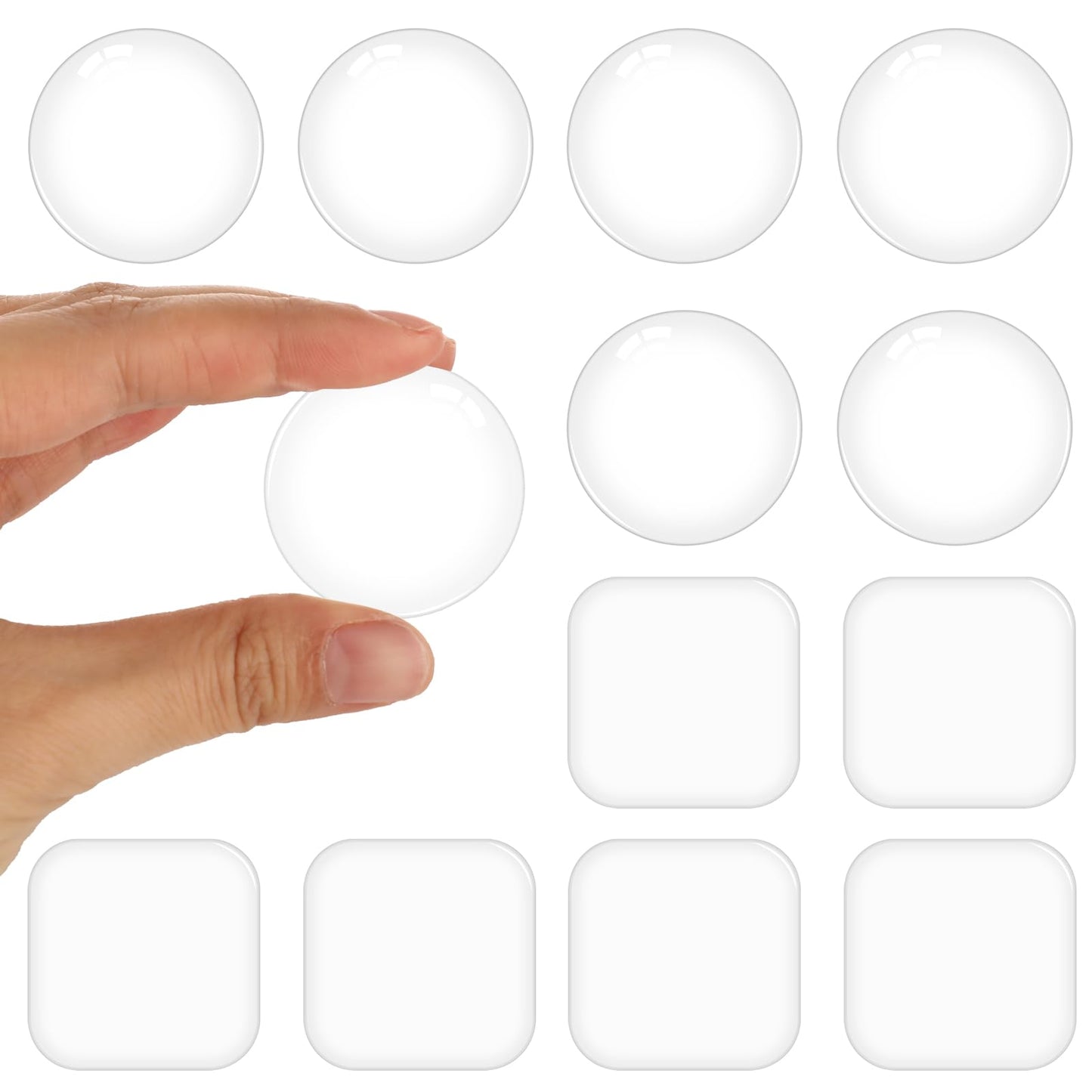 TIESOME 12 Pcs Door Stopper Wall Protector by Self Adhesive, Silicone Cushion Door Bumpers for Wall Handle buffers Wall Soft and Transparent Washable and Reusable Strong Shock Absorbent Home