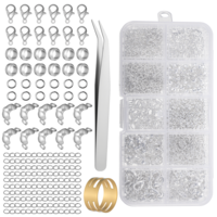 LIQWEI 902 Pcs Jewellery Clasps Set, Lobster Clasp Jewellery Findings Bracelet Clasps and Closures with Open Jump Rings Connectors Tweezer Box, Bracelet Clasp for DIY Craft Necklace Making