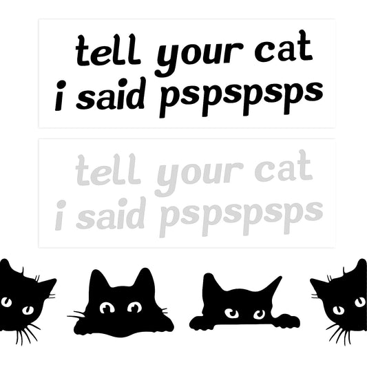 Cobee Black Cat Car Stickers, 6 Pieces Funny Car Decals Car Decoration Stickers Bumper Decal Car Accessories Decor for Bumper Window Walls Luggage