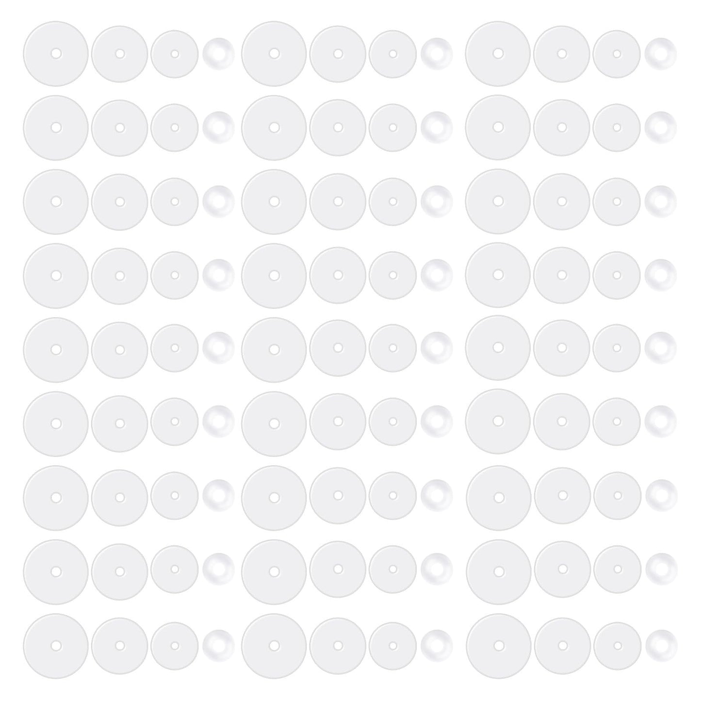 Giantree 100 Pcs Clear Piercing Disc for Piercing Bump, 3/5/7/9 mm Clear Silicone Earrings Backs Plastic Disc Pads Stabilizer Earlobe Support Patches Earring Backs Earring Supports for Heavy Earrings