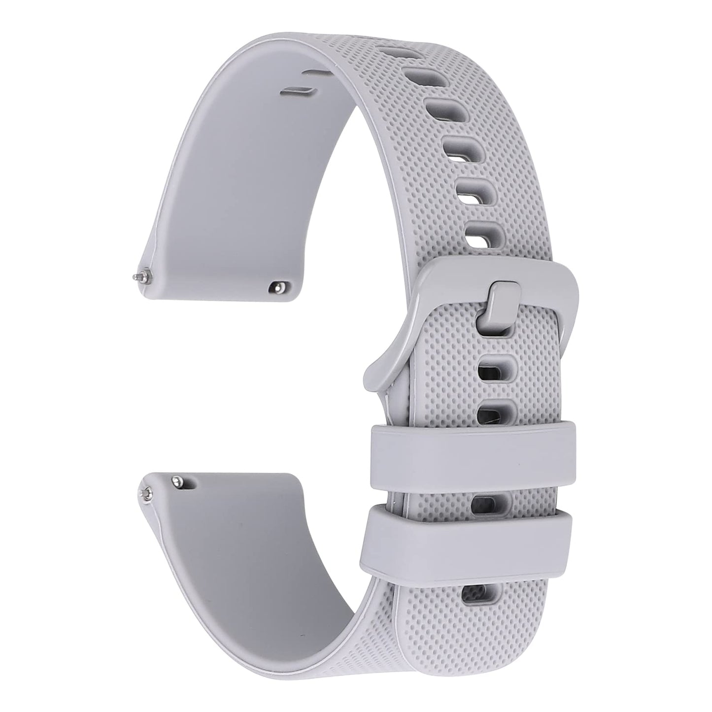 cobee Silicone Watch Bands,Quick Release Watch Strap Waterproof Soft Rubber Replacement Straps with Metal Buckle for Men Women(22 mm, Grey)