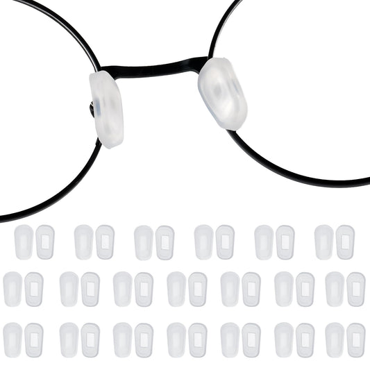 Bewudy 20 Pairs Eyeglass Nose Pads for Glasses Push Fit, Slip-On Glasses Nose Pad Silicone Nose Pads for Eyeglasses, Designed to Fit The Screw-in Mount Type Glasses (Small Size)