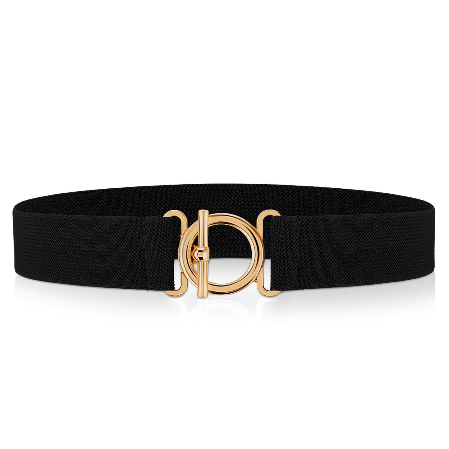 GEEHUA Women Elastic Belt, Invisible Stretch Ladies Belt Skinny Waist Belt Elastic Waistband Waist Band for Dresses Jeans(Black)