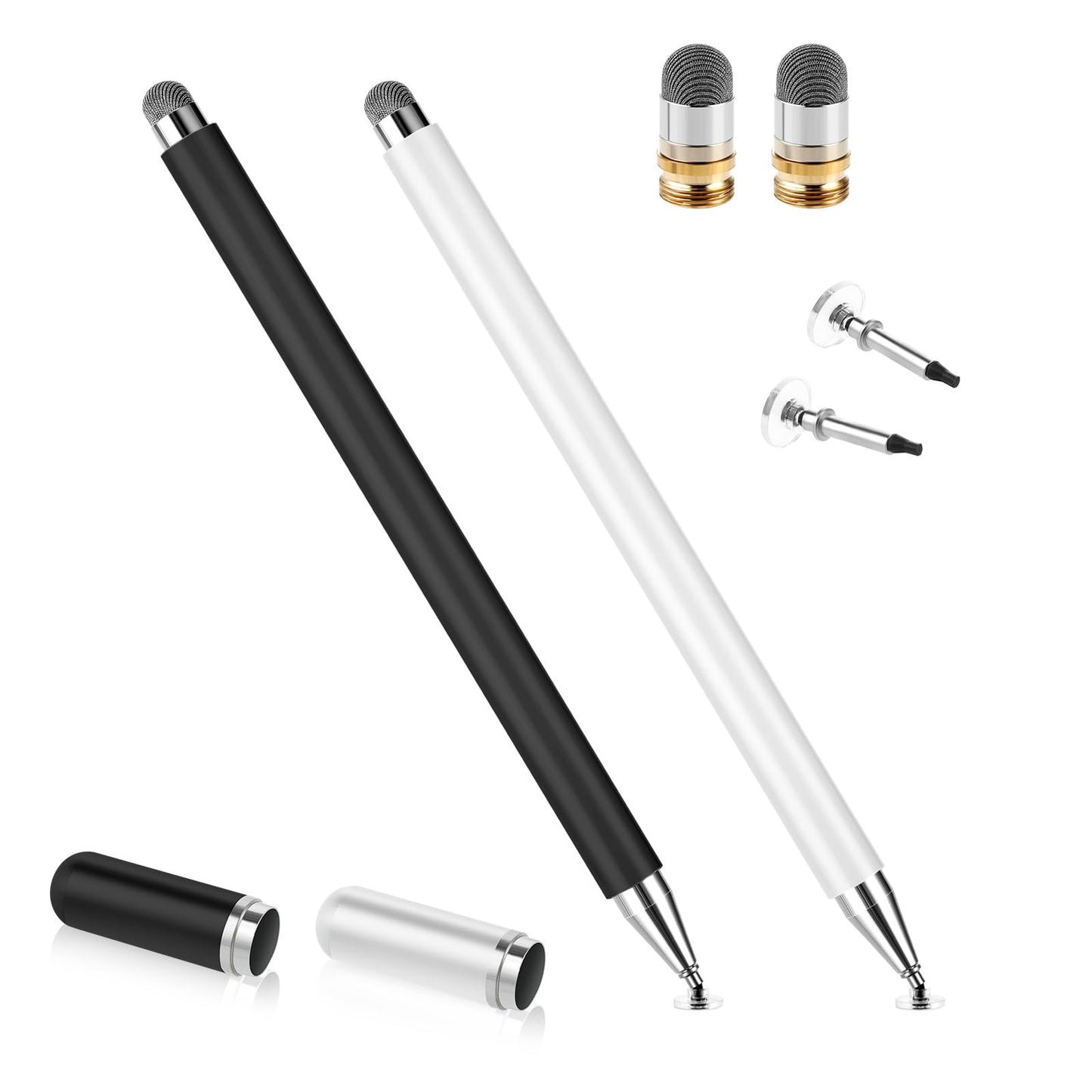 Giantree 2pcs 2-in-1 Magnetic Disc Stylus Pens for Touch Screens, Aluminium, Universal Stylus Pen for Mobile Phones and Tablets