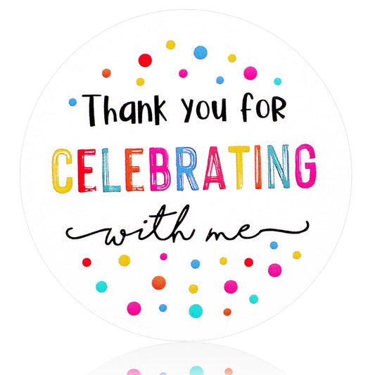 Andibro 120Pcs Thank You for Celebrating with Me Stickers, Round Self-Adhesive Party Favor Labels 2In Thank You Gift Stickers for Birthday Parties Gifts Envelopes