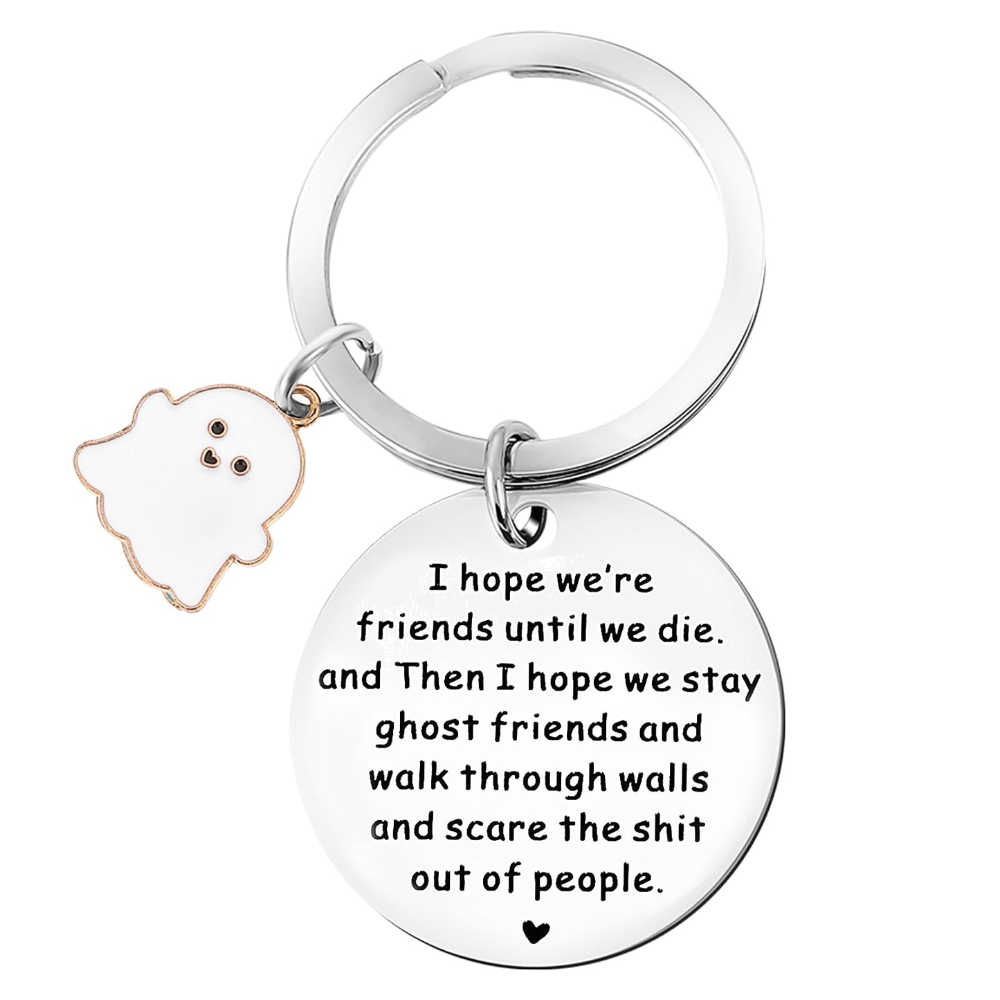 simarro Funny Keychain, Friendship Keychain Best Friend Keychain Unique Friendship Gift Birthday Gift (White)