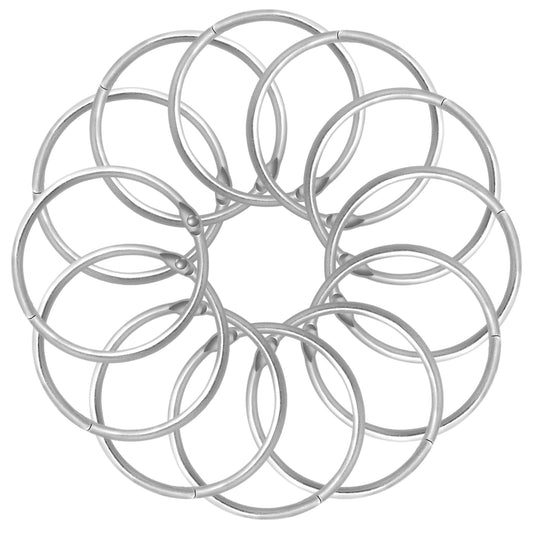 AOZUO Pack of 12 crochet rings, metal ring, 50 mm, shower curtain rings, extra large book rings, book binding rings, book ring binder, metal rings, book ring, round shower ring for scrapbook, album,
