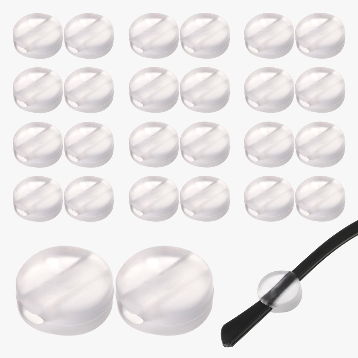 Bewudy 12 Pairs Anti Slip Glasses Ear Grips, Round Eyeglasses Temple Grips Retainer Stop Glasses Slipping Down Nose, Anti-Slip Glasses Ear Hook Grip for Sunglasses and Glasses(Transparent)
