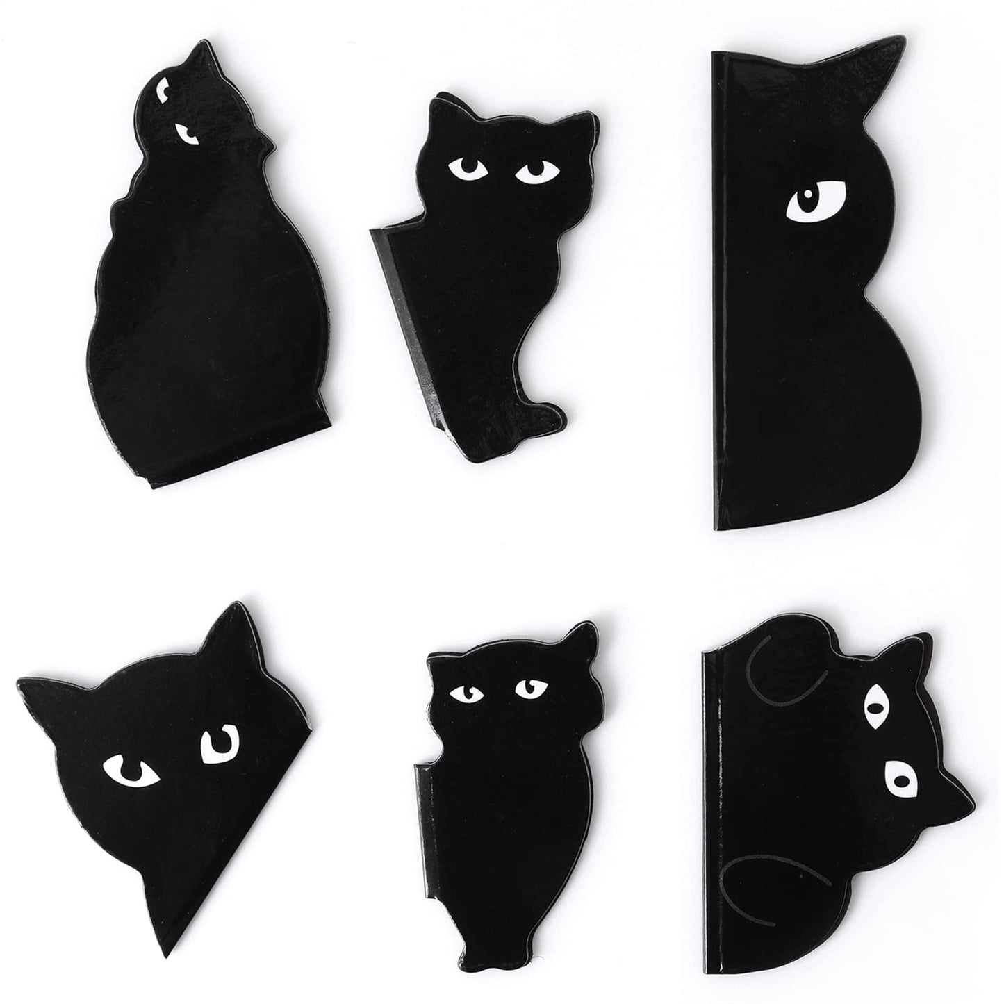 Bewudy Magnetic Bookmarks, 6 Pieces Assorted Cute Book Markers Clip Set, Cat Bookmark for Cat Lovers, Kawaii Cat Magnet Page Markers for Teachers School Home Office (Set 1)