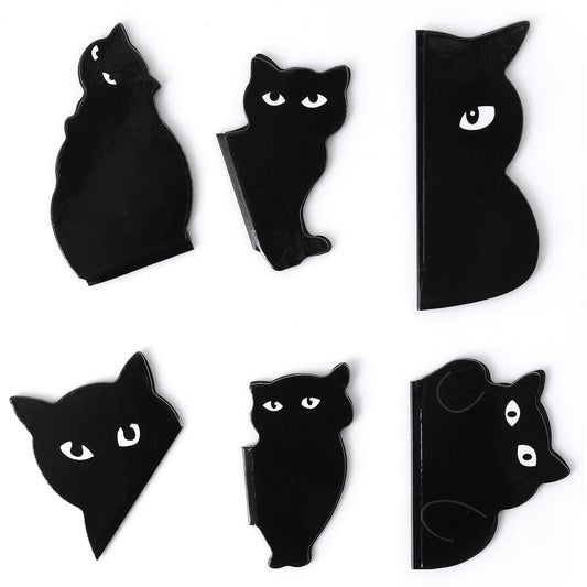 Bewudy Magnetic Bookmarks, 6 Pieces Assorted Cute Book Markers Clip Set, Cat Bookmark for Cat Lovers, Kawaii Cat Magnet Page Markers for Teachers School Home Office (Set 1)