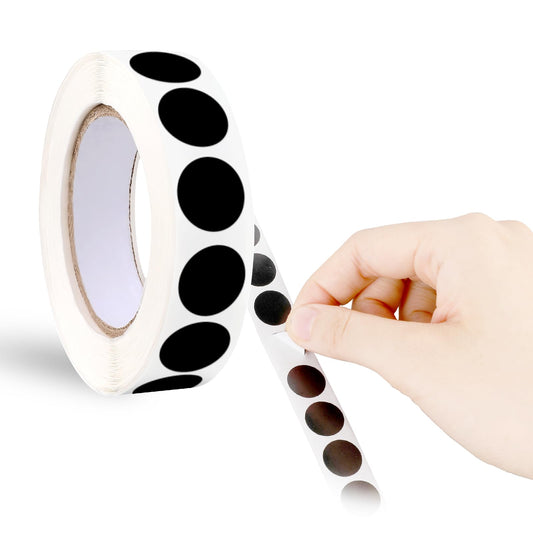 cobee 0.5 Inch Black Round Stickers, 1000 Pcs Black Dot Stickers, Blank Circle Sticker Labels to Write On, Writable Circle Dot Stickers Used for Classroom Office(Black)