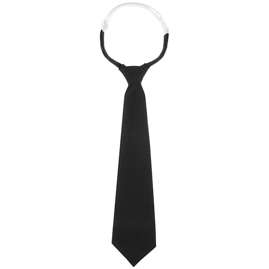 MBAIYO Black Tie for Women, 13" Pre-tied Adjustable Women's Ties Skinny Necktie for Women School Uniforms Gradation Business Wedding Cosplay Necktie