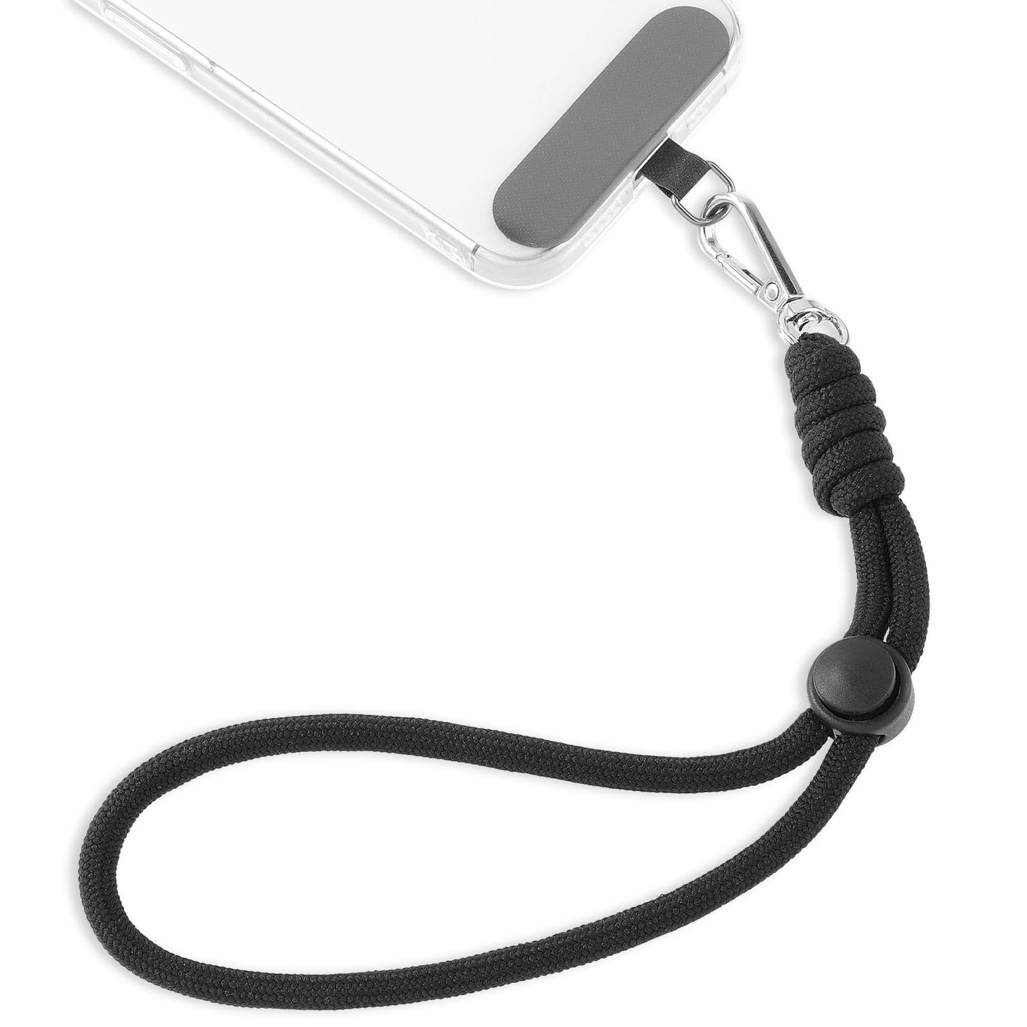 Amabro Hand Wrist Strap Lanyard, Adjustable Wristband Lanyard for Most Smart Phone, Anti Lost Wristlet Tether Tab with Ultra Thin Patch for Wallet Keychain Camera(Black)