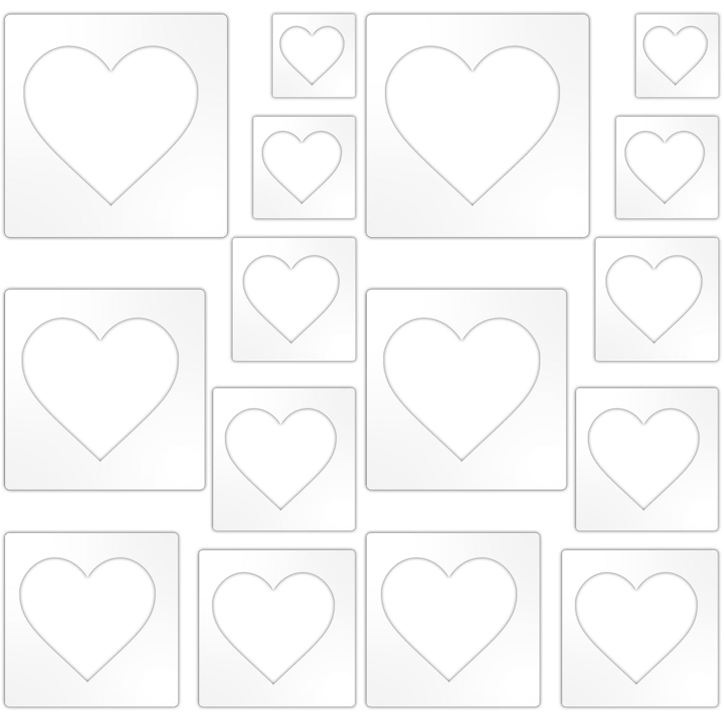 Giantree 16 PCS Large Heart Stencil, Heart Stencils Different Sizes, Heart Template for Painting Plastic Heart Stencil for Crafts Heart Templates for DIY Craft Walls Wood Paper Art Home Decoration