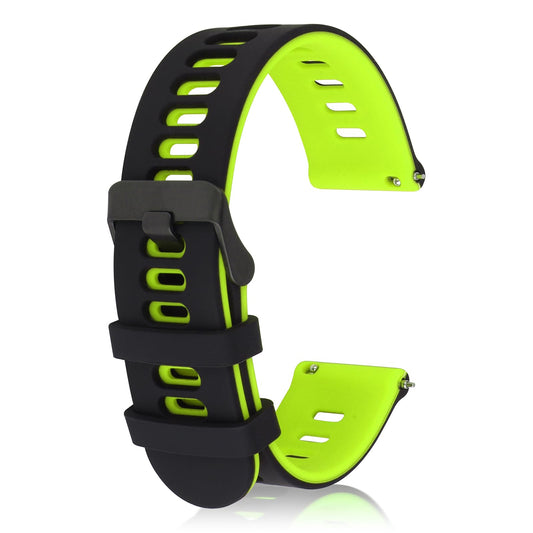 Amaxiu Silicone Watch Bands Quick Release Sport Watchbands Universal Replacement Watch Straps for Men Women, Black Buckle(Black Green, 20mm)