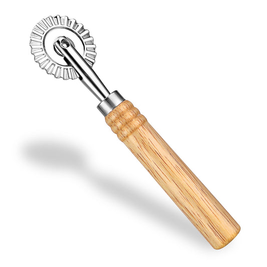 Bewudy Pastry Cutter Wheel, Professional Pasta Maker Cutter Wheel with Roller, Zinc Alloy Dumpling Lace Dough Noodle Ravioli Pizza Making Cutter for Kitchen