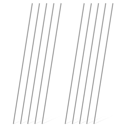 AOZUO 10pcs Stainless Steel Rods, Metal Round Rod Solid Smooth Shaft for Industry Metal Working Hobbies DIY Plane Ship Helicopter Model Craft(3x300mm)