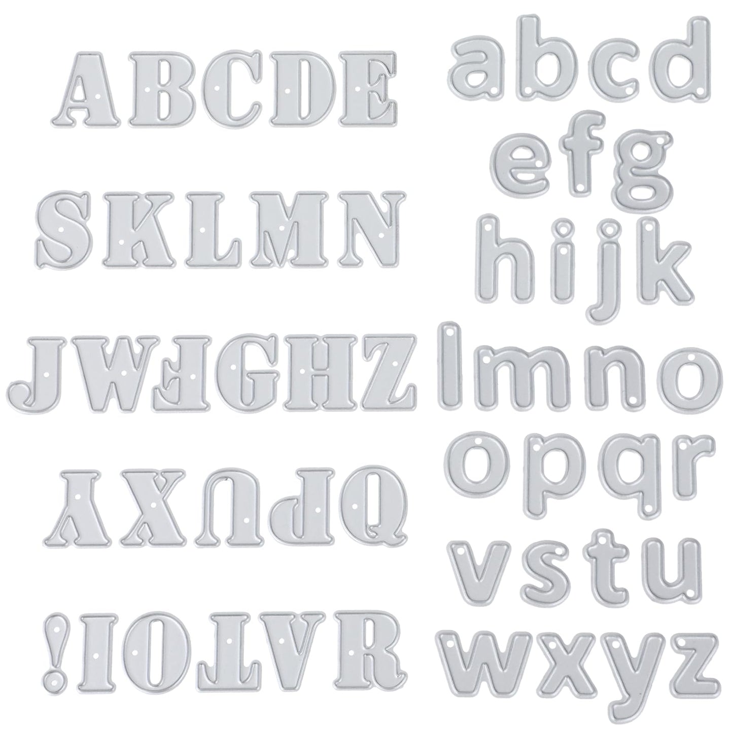 Amaxiu 53 Pcs Alphabet Cutting Dies, Metal Letters Stencil Die Cuts Embossing Template Card Making Supplies for Scrapbook Cards Album DIY Crafts Halloween Christmas Decor(Uppercase+Lowercase)