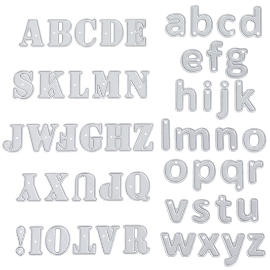 Amaxiu 53 Pcs Alphabet Cutting Dies, Metal Letters Stencil Die Cuts Embossing Template Card Making Supplies for Scrapbook Cards Album DIY Crafts Halloween Christmas Decor(Uppercase+Lowercase)