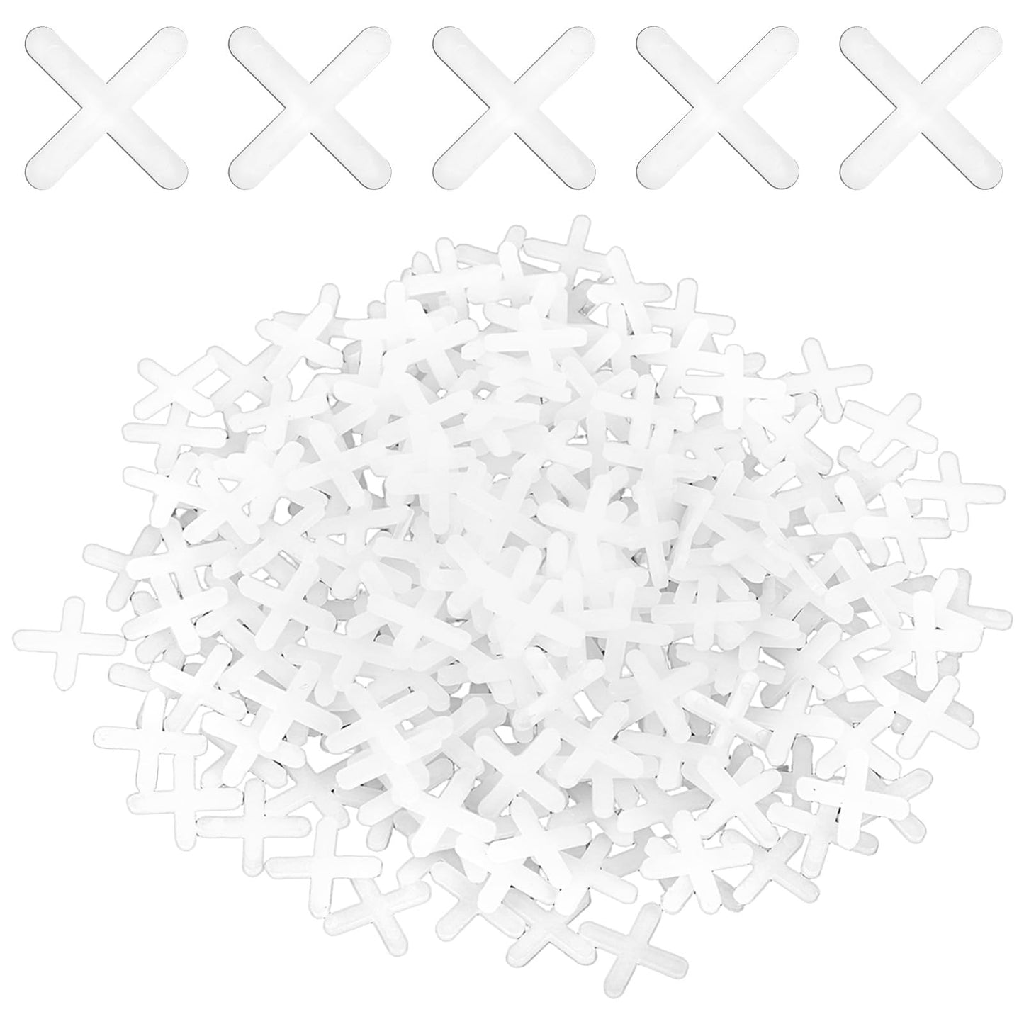 Yuanchu Pack of 500 Tile Spacers, 3 mm PVC White Tile Spacers, Cross-shaped Joint Crosses for Precise Tile Laying on Wall and Floor