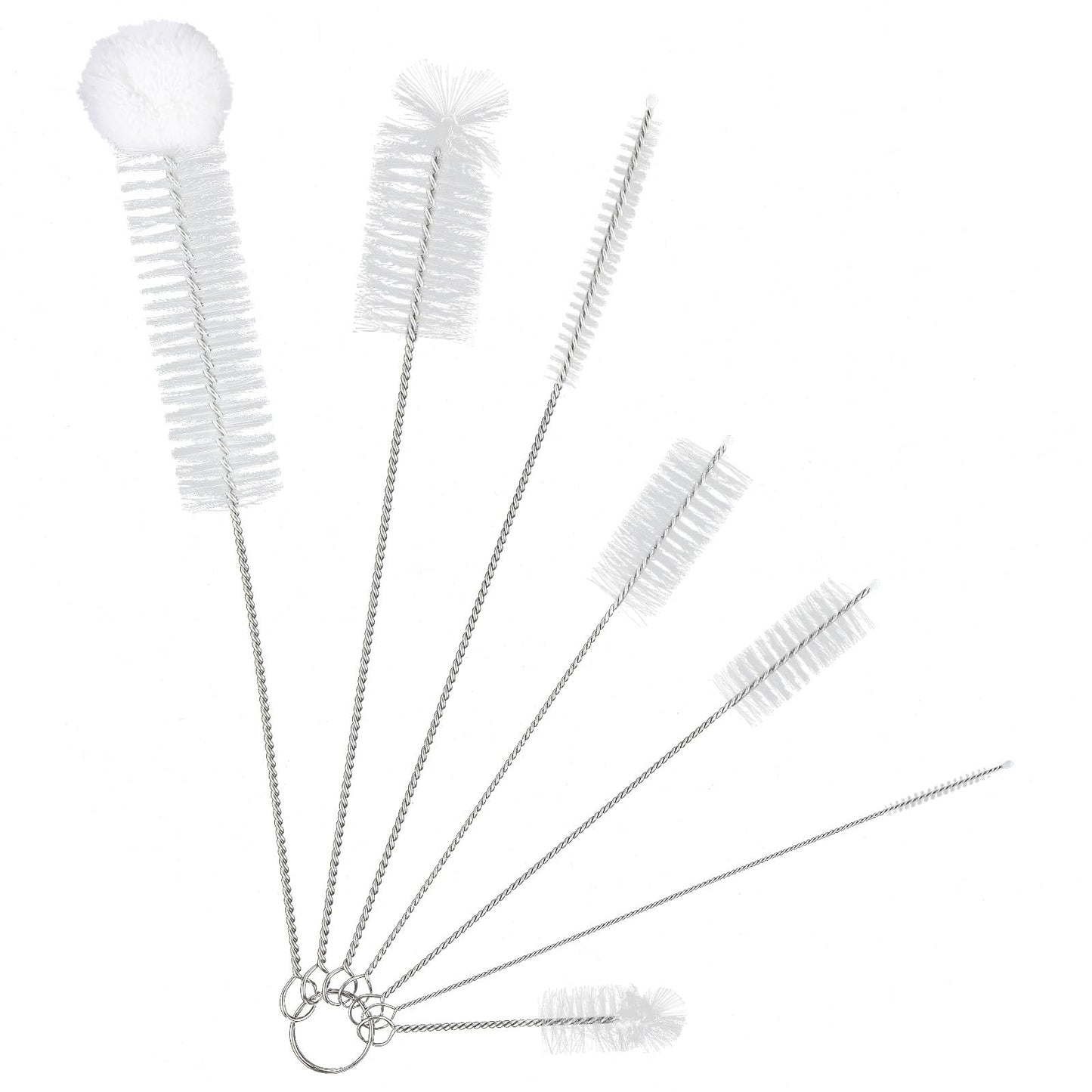 TIESOME Long Bottle Cleaner Brush and Straw Cleaner Brush Set, 7Pcs Flexible Reusable Small Cleaning Bottle Brushes for Straw Plug Holes Water Bottles Glasses Kettle Cleaning Brush