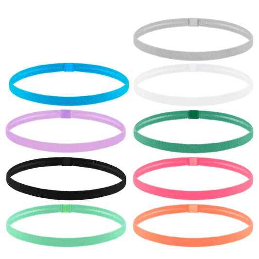 Molain 9 Pieces Elastic Sports Headbands Thick Non-Slip Hair Bands Workout Headband Skinny Stretchy Headbands Yoga Sports Hair Band Soccer Headbands Running Headbands or Women Men(Multicolor)