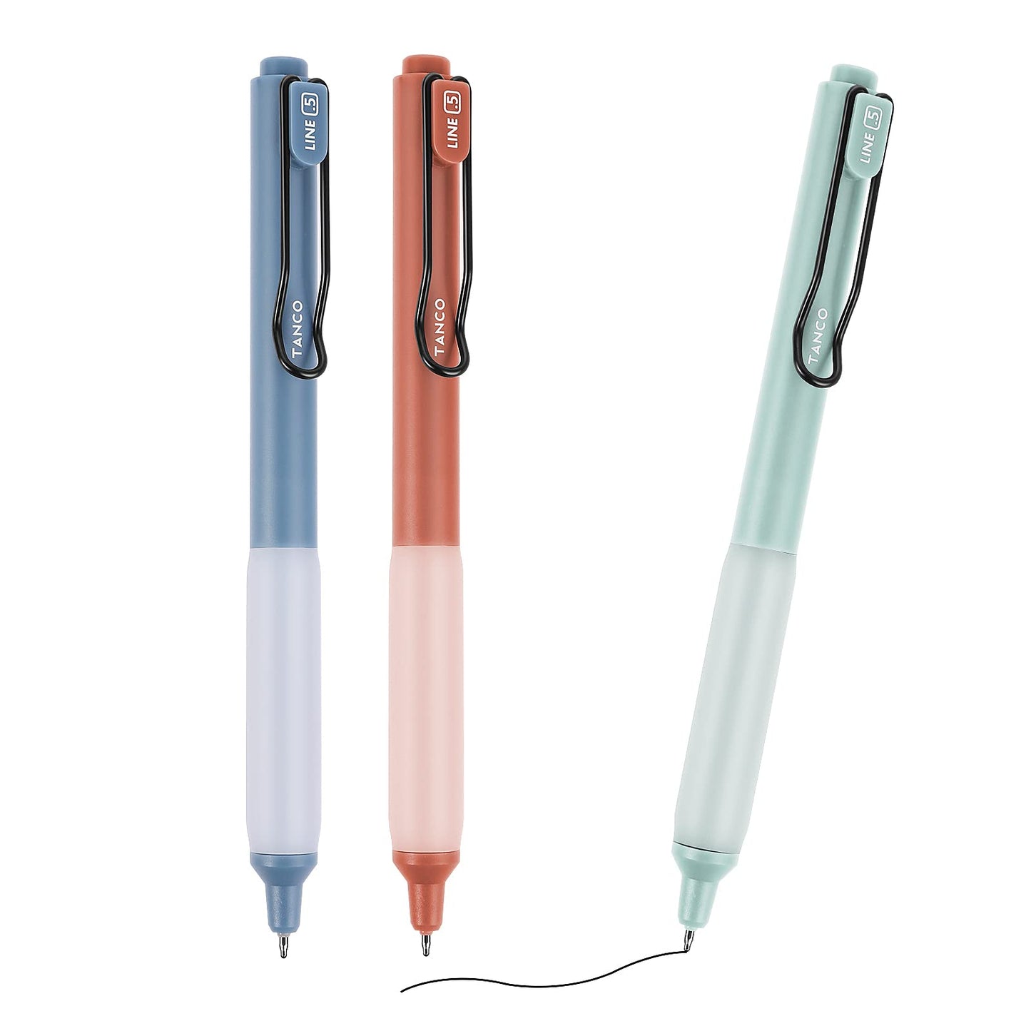 cobee Retractable Gel Ink Pens, 0.5mm 3 Pieces Double Rollerball Gel Pens Fine Point Pen Quick Drying Cute Pen Black Ink Smooth Writing Pens with Comfortable Grip for School Office Gift Supplies(A)