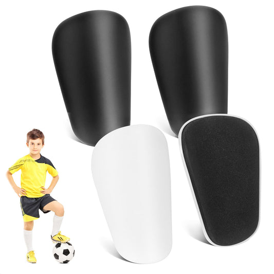 AOZUO 2 Pairs Mini Football Shin Guards, Miniature Shin Guard Soccer for All Ages Extra Small Protective Equipment Shin Pads for Men Women(Black, White)