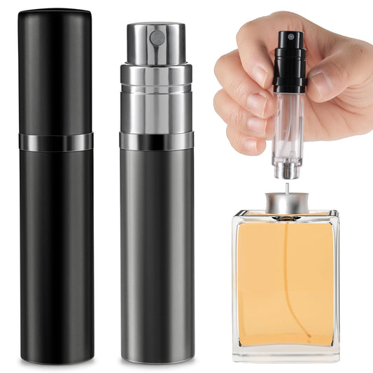 Bewudy 2Pcs Travel Perfume Atomizer Bottle Refillable, 5ml/0.2oz Mini Travel Size Perfume Atomiser Refillable, Pocket Perfume Dispenser Portable Atomiser Spray